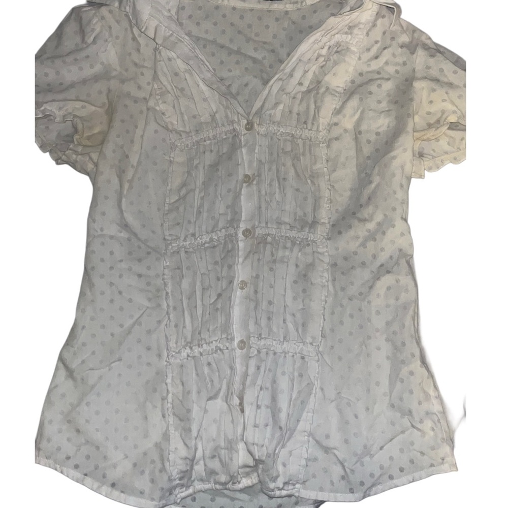 The Limited White Polka Dot Blouse